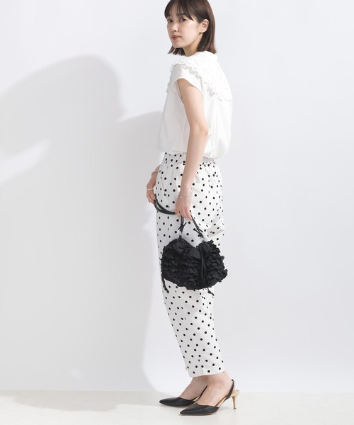 PICCIN(ピッチン)の「【WEB限定】襟レースフレンチスリーブブラウス(シャツ/ブラウス・レディース・オフホワイト/ブラック・L/M)」の9枚目の写真