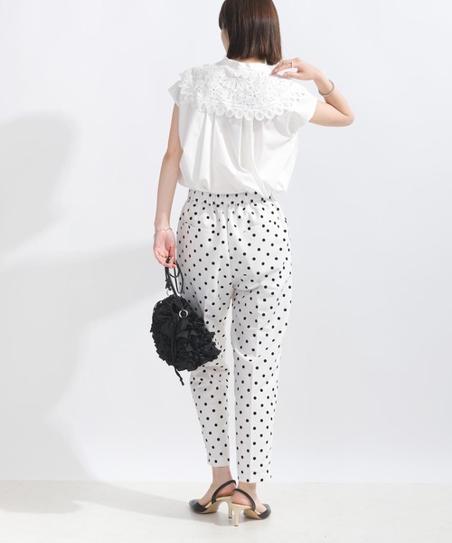 PICCIN(ピッチン)の「【WEB限定】襟レースフレンチスリーブブラウス(シャツ/ブラウス・レディース・オフホワイト/ブラック・L/M)」の10枚目の写真