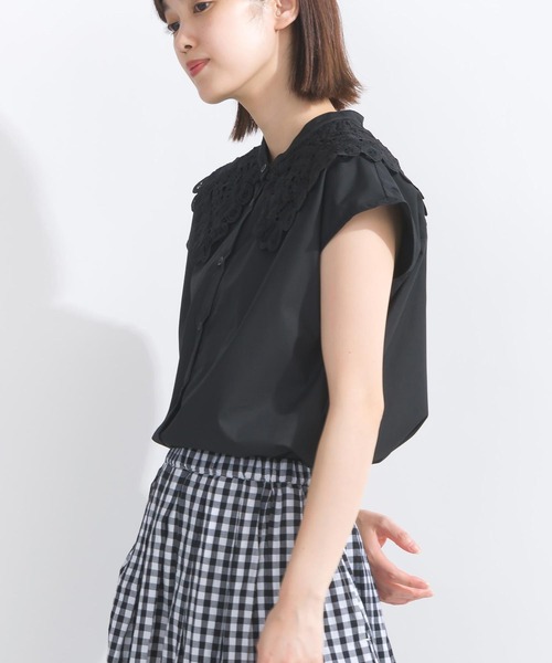 PICCIN(ピッチン)の「【WEB限定】襟レースフレンチスリーブブラウス(シャツ/ブラウス・レディース・オフホワイト/ブラック・L/M)」の13枚目の写真