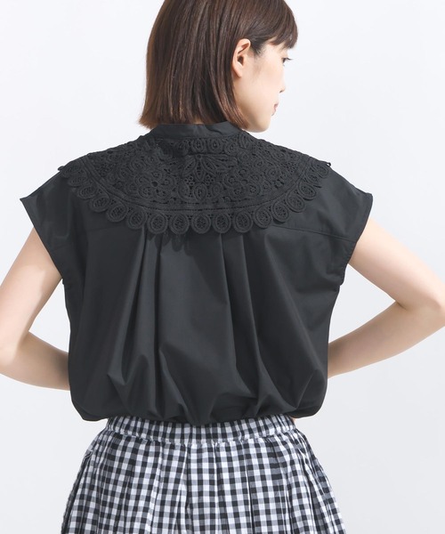 PICCIN(ピッチン)の「【WEB限定】襟レースフレンチスリーブブラウス(シャツ/ブラウス・レディース・オフホワイト/ブラック・L/M)」の14枚目の写真