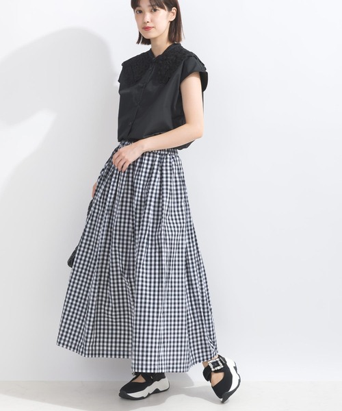 PICCIN(ピッチン)の「【WEB限定】襟レースフレンチスリーブブラウス(シャツ/ブラウス・レディース・オフホワイト/ブラック・L/M)」の16枚目の写真