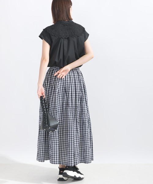 PICCIN(ピッチン)の「【WEB限定】襟レースフレンチスリーブブラウス(シャツ/ブラウス・レディース・オフホワイト/ブラック・L/M)」の18枚目の写真