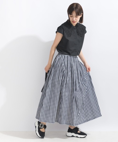 PICCIN(ピッチン)の「【WEB限定】襟レースフレンチスリーブブラウス(シャツ/ブラウス・レディース・オフホワイト/ブラック・L/M)」の19枚目の写真