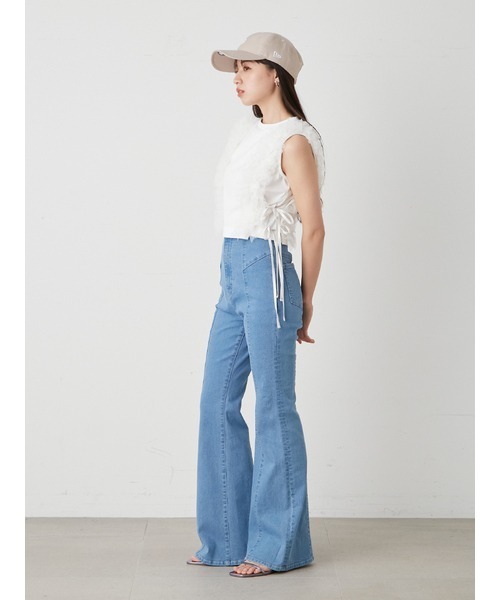 SNIDEL（スナイデル）の「ノースリチュールカットTOPS（Tシャツ/カットソー・レディース・チャコールグレー/アイボリー/ピンク・FREE）」の16枚目の写真