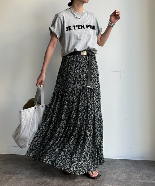 DouDou(ドゥドゥ)の「【新色追加】プリントフレアスカート(スカート・レディース・ブラウン/グリーン/ブラック/ブルー/ピンク・FREE)」の8枚目の写真