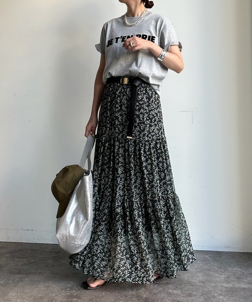 DouDou(ドゥドゥ)の「【新色追加】プリントフレアスカート(スカート・レディース・ブラウン/グリーン/ブラック/ブルー/ピンク・FREE)」の9枚目の写真