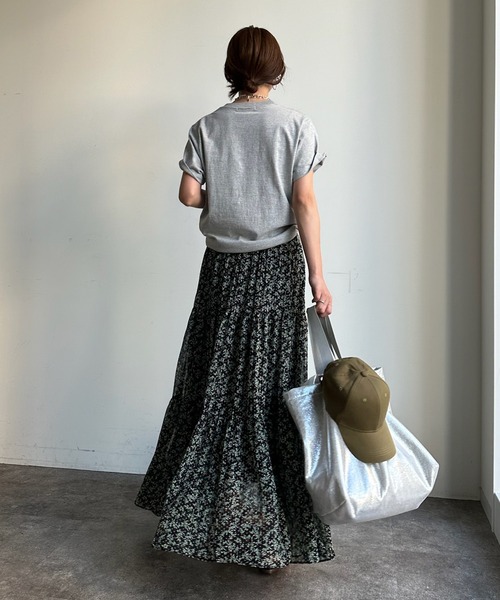 DouDou(ドゥドゥ)の「【新色追加】プリントフレアスカート(スカート・レディース・ブラウン/グリーン/ブラック/ブルー/ピンク・FREE)」の10枚目の写真