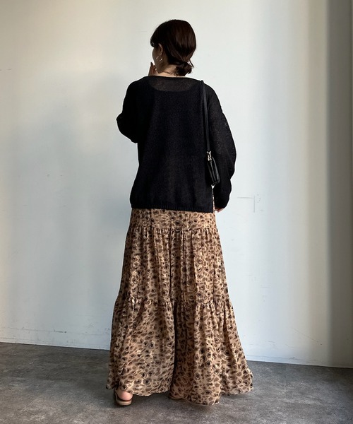 DouDou(ドゥドゥ)の「【新色追加】プリントフレアスカート(スカート・レディース・ブラウン/グリーン/ブラック/ブルー/ピンク・FREE)」の20枚目の写真