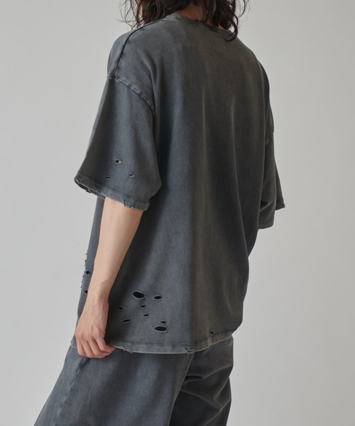 Lui's（ルイス）の「スノーウォッシュダメージ半袖カットソー（Tシャツ/カットソー・メンズ・グレー/ブラック/ライトグレー・S/M）」の17枚目の写真