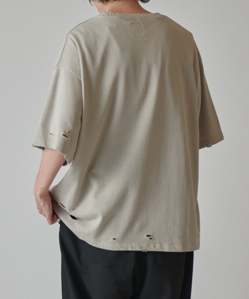 Lui's（ルイス）の「スノーウォッシュダメージ半袖カットソー（Tシャツ/カットソー・メンズ・グレー/ブラック/ライトグレー・S/M）」の12枚目の写真