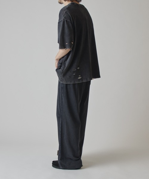 Lui's（ルイス）の「スノーウォッシュダメージ半袖カットソー（Tシャツ/カットソー・メンズ・グレー/ブラック/ライトグレー・S/M）」の8枚目の写真