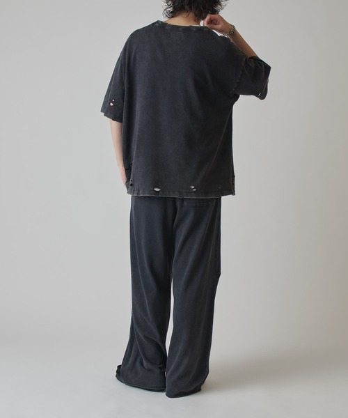 Lui's（ルイス）の「スノーウォッシュダメージ半袖カットソー（Tシャツ/カットソー・メンズ・グレー/ブラック/ライトグレー・S/M）」の9枚目の写真