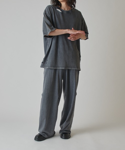 Lui's（ルイス）の「スノーウォッシュダメージ半袖カットソー（Tシャツ/カットソー・メンズ・グレー/ブラック/ライトグレー・S/M）」の19枚目の写真