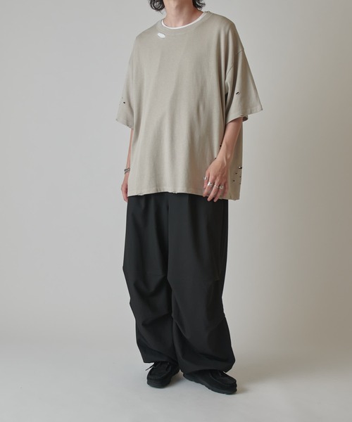 Lui's（ルイス）の「スノーウォッシュダメージ半袖カットソー（Tシャツ/カットソー・メンズ・グレー/ブラック/ライトグレー・S/M）」の13枚目の写真