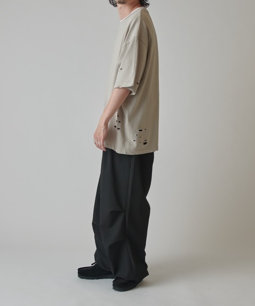 Lui's（ルイス）の「スノーウォッシュダメージ半袖カットソー（Tシャツ/カットソー・メンズ・グレー/ブラック/ライトグレー・S/M）」の14枚目の写真