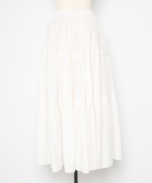 Bonjour Sagan(ボンジュールサガン)の「キャンブリックボイルティアードスカート(スカート・レディース・オフホワイト/ブラック・FREE)」の22枚目の写真