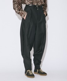 british surge three tuck peg top pants