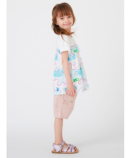 HAKKA KIDS（ハッカキッズ）の「hakka　kids×yuko　maegawa　スウェーイングリボンプリント半袖チュニック（チュニック・キッズ・オレンジ/オフホワイト・110cm/120cm/130cm/100cm）」の9枚目の写真