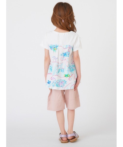 HAKKA KIDS（ハッカキッズ）の「hakka　kids×yuko　maegawa　スウェーイングリボンプリント半袖チュニック（チュニック・キッズ・オレンジ/オフホワイト・110cm/120cm/130cm/100cm）」の8枚目の写真