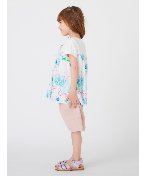 HAKKA KIDS（ハッカキッズ）の「hakka　kids×yuko　maegawa　スウェーイングリボンプリント半袖チュニック（チュニック・キッズ・オレンジ/オフホワイト・110cm/120cm/130cm/100cm）」の7枚目の写真