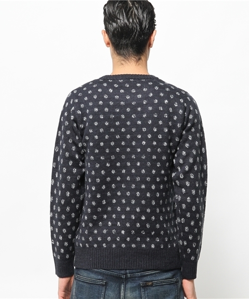 SEVENDAYS=SUNDAY（セブンデイズサンデイ）の「ドットジャカード　長袖プルオーバー（ニット/セーター・メンズ・ベージュ/ネイビー/グレー・SMALL/MEDIUM/LARGE）」の5枚目の写真