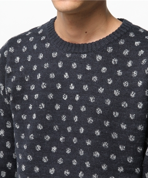SEVENDAYS=SUNDAY（セブンデイズサンデイ）の「ドットジャカード　長袖プルオーバー（ニット/セーター・メンズ・ベージュ/ネイビー/グレー・SMALL/MEDIUM/LARGE）」の6枚目の写真
