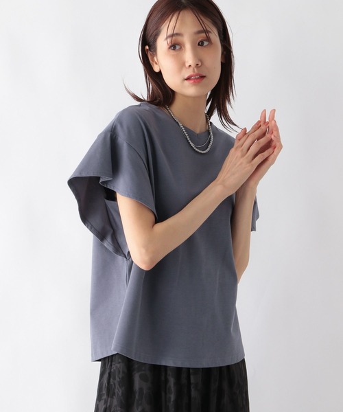 GLOBAL WORK(グローバルワーク)の「快適袖フリル2WAYプルオーバー/987171(Tシャツ/カットソー・レディース・ライトグレー/ブラック/ブラック×ホワイト/ホワイト×ブラック/グレイッシュブルー・LARGE/MEDIUM)」の5枚目の写真