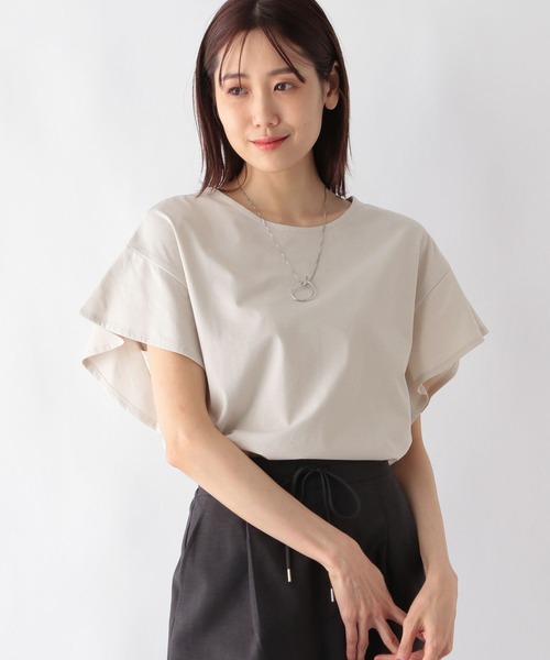 GLOBAL WORK(グローバルワーク)の「快適袖フリル2WAYプルオーバー/987171(Tシャツ/カットソー・レディース・ライトグレー/ブラック/ブラック×ホワイト/ホワイト×ブラック/グレイッシュブルー・LARGE/MEDIUM)」の4枚目の写真