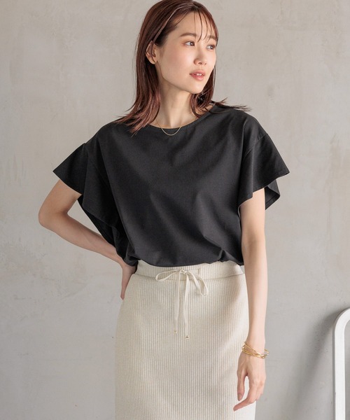 GLOBAL WORK(グローバルワーク)の「快適袖フリル2WAYプルオーバー/987171(Tシャツ/カットソー・レディース・ライトグレー/ブラック/ブラック×ホワイト/ホワイト×ブラック/グレイッシュブルー・LARGE/MEDIUM)」の19枚目の写真