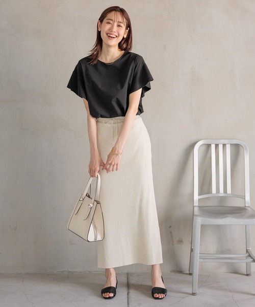 GLOBAL WORK(グローバルワーク)の「快適袖フリル2WAYプルオーバー/987171(Tシャツ/カットソー・レディース・ライトグレー/ブラック/ブラック×ホワイト/ホワイト×ブラック/グレイッシュブルー・LARGE/MEDIUM)」の15枚目の写真