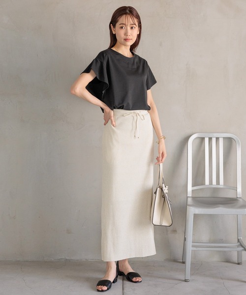 GLOBAL WORK(グローバルワーク)の「快適袖フリル2WAYプルオーバー/987171(Tシャツ/カットソー・レディース・ライトグレー/ブラック/ブラック×ホワイト/ホワイト×ブラック/グレイッシュブルー・LARGE/MEDIUM)」の16枚目の写真