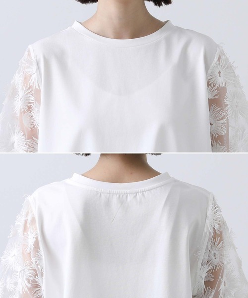 Gready Brilliant（グレディブリリアン）の「３Ｄフラワーベルスリーブカットソー（Tシャツ/カットソー・レディース・オフホワイト/ブラック・38）」の21枚目の写真