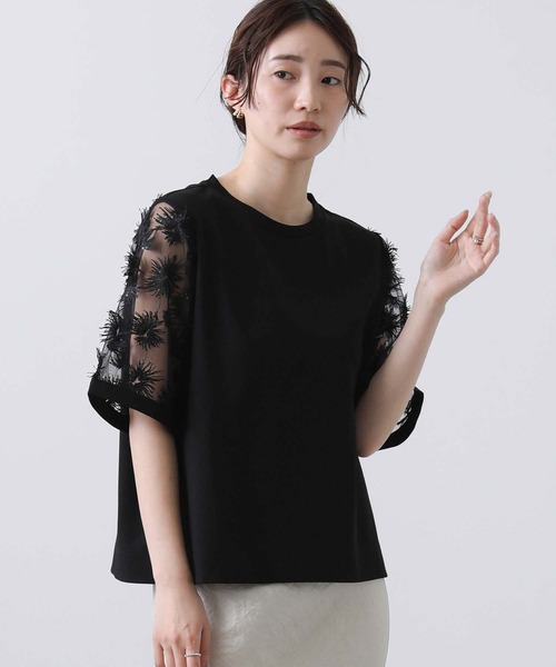 Gready Brilliant（グレディブリリアン）の「３Ｄフラワーベルスリーブカットソー（Tシャツ/カットソー・レディース・オフホワイト/ブラック・38）」の14枚目の写真