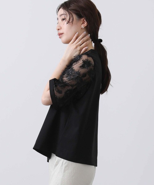 Gready Brilliant（グレディブリリアン）の「３Ｄフラワーベルスリーブカットソー（Tシャツ/カットソー・レディース・オフホワイト/ブラック・38）」の15枚目の写真