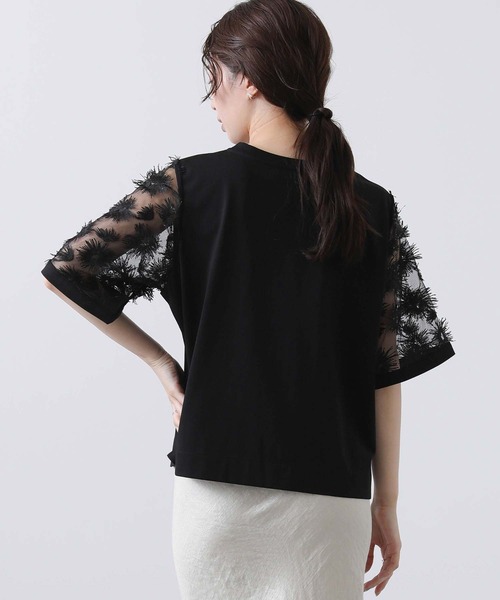 Gready Brilliant（グレディブリリアン）の「３Ｄフラワーベルスリーブカットソー（Tシャツ/カットソー・レディース・オフホワイト/ブラック・38）」の16枚目の写真