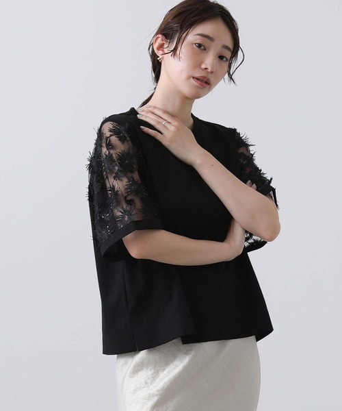 Gready Brilliant（グレディブリリアン）の「３Ｄフラワーベルスリーブカットソー（Tシャツ/カットソー・レディース・オフホワイト/ブラック・38）」の17枚目の写真