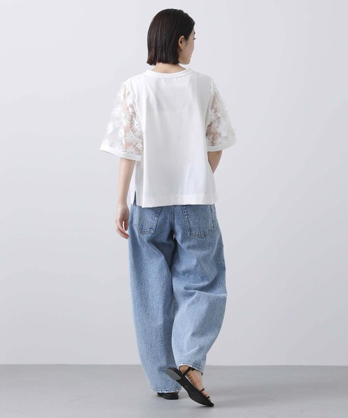 Gready Brilliant（グレディブリリアン）の「３Ｄフラワーベルスリーブカットソー（Tシャツ/カットソー・レディース・オフホワイト/ブラック・38）」の5枚目の写真