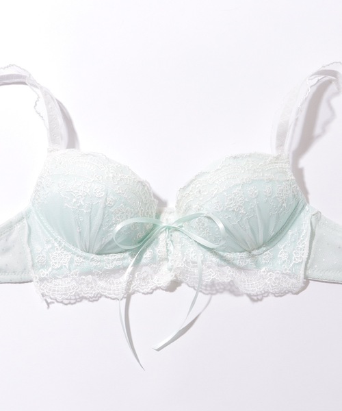 Lace Ladies（レースレディース）の「フロントレースアップ 花柄 刺繍ノンワイヤー ブラ&ショーツ セット（ブラ&ショーツ・レディース・ブラック/アイボリー/ブルー・70/75/80/85）」の10枚目の写真
