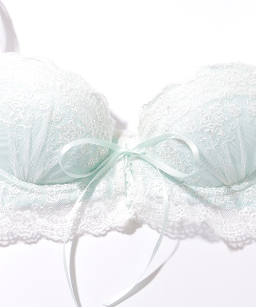 Lace Ladies（レースレディース）の「フロントレースアップ 花柄 刺繍ノンワイヤー ブラ&ショーツ セット（ブラ&ショーツ・レディース・ブラック/アイボリー/ブルー・70/75/80/85）」の11枚目の写真