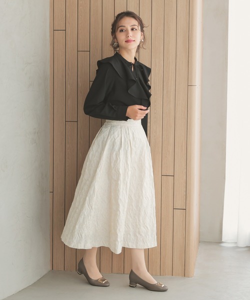 LUSSO VIAGGIOBLU エアリーシアースカート ニット フレアスカート LUSSO VIAGGIOBLU エアリーシアースカート ニット フレア