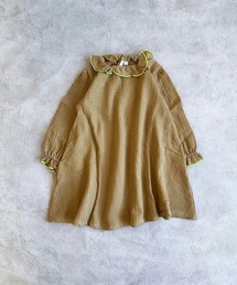 CALMIA | Wガーゼフリルカラーロングスリーブワンピース(ワンピース)