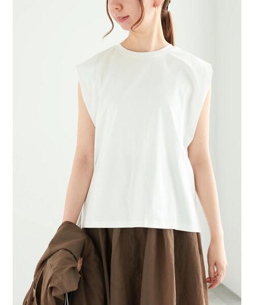 Te chichi（テチチ）の「シルケットタックリラックスチュニック（Tシャツ/カットソー・レディース・モカ/オフホワイト/チャコールグレー/ブルー・F）」の8枚目の写真