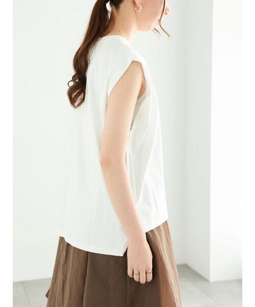 Te chichi（テチチ）の「シルケットタックリラックスチュニック（Tシャツ/カットソー・レディース・モカ/オフホワイト/チャコールグレー/ブルー・F）」の9枚目の写真