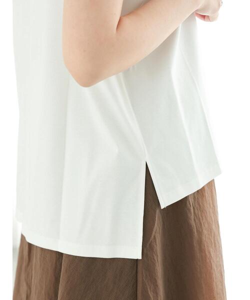 Te chichi（テチチ）の「シルケットタックリラックスチュニック（Tシャツ/カットソー・レディース・モカ/オフホワイト/チャコールグレー/ブルー・F）」の12枚目の写真