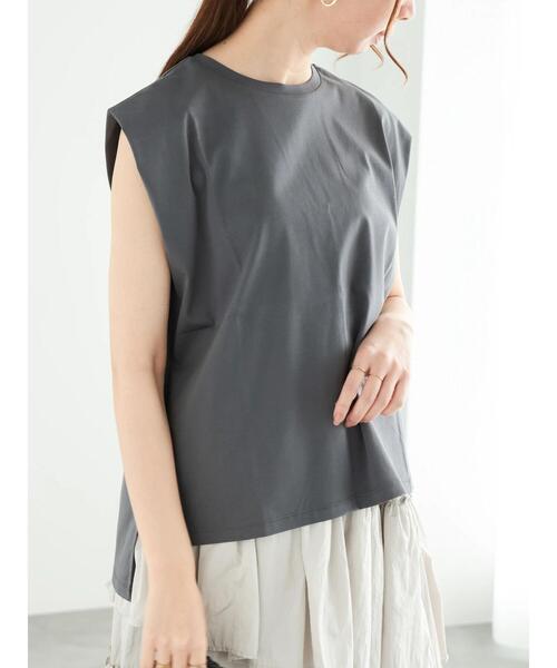 Te chichi（テチチ）の「シルケットタックリラックスチュニック（Tシャツ/カットソー・レディース・モカ/オフホワイト/チャコールグレー/ブルー・F）」の15枚目の写真