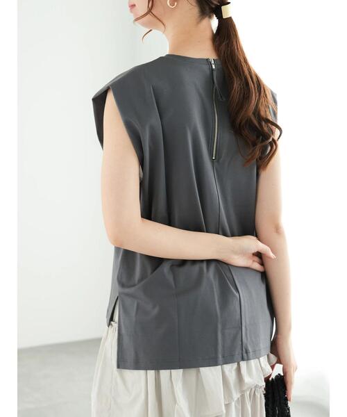 Te chichi（テチチ）の「シルケットタックリラックスチュニック（Tシャツ/カットソー・レディース・モカ/オフホワイト/チャコールグレー/ブルー・F）」の17枚目の写真