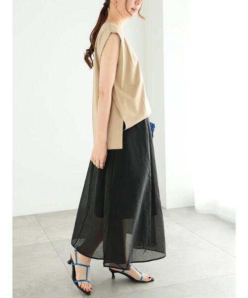 Te chichi（テチチ）の「シルケットタックリラックスチュニック（Tシャツ/カットソー・レディース・モカ/オフホワイト/チャコールグレー/ブルー・F）」の19枚目の写真