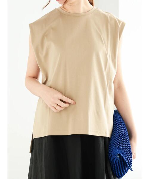 Te chichi（テチチ）の「シルケットタックリラックスチュニック（Tシャツ/カットソー・レディース・モカ/オフホワイト/チャコールグレー/ブルー・F）」の21枚目の写真