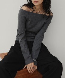 Aunt Marie's（アントマリーズ）の「カップ付きオフショルリブトップス/カットソー（Tシャツ/カットソー）」