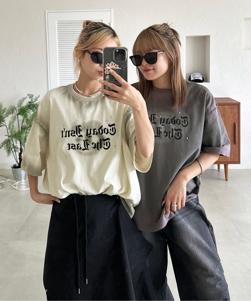 sedacle(セダクル)の「スプレー風プリントラインストーンTEE(Tシャツ/カットソー・メンズ・アイボリー/ブラウン/ブラック・SMALL/MEDIUM/LARGE)」の4枚目の写真